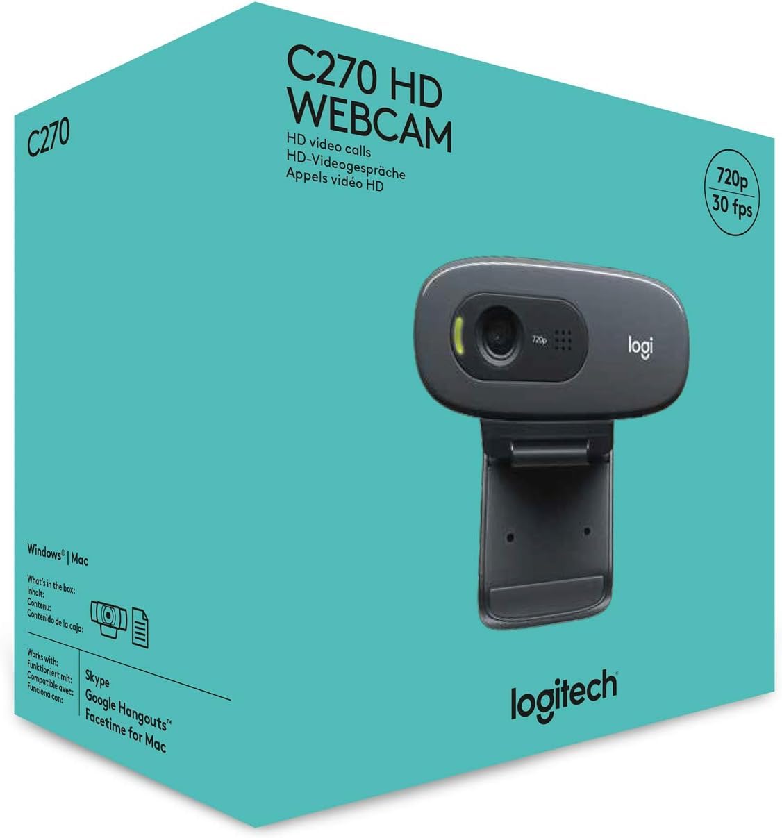 Logitech C270 HD USB Webcam with Built-in Microphone | 720p Video Calling | PhoenixComputers.in