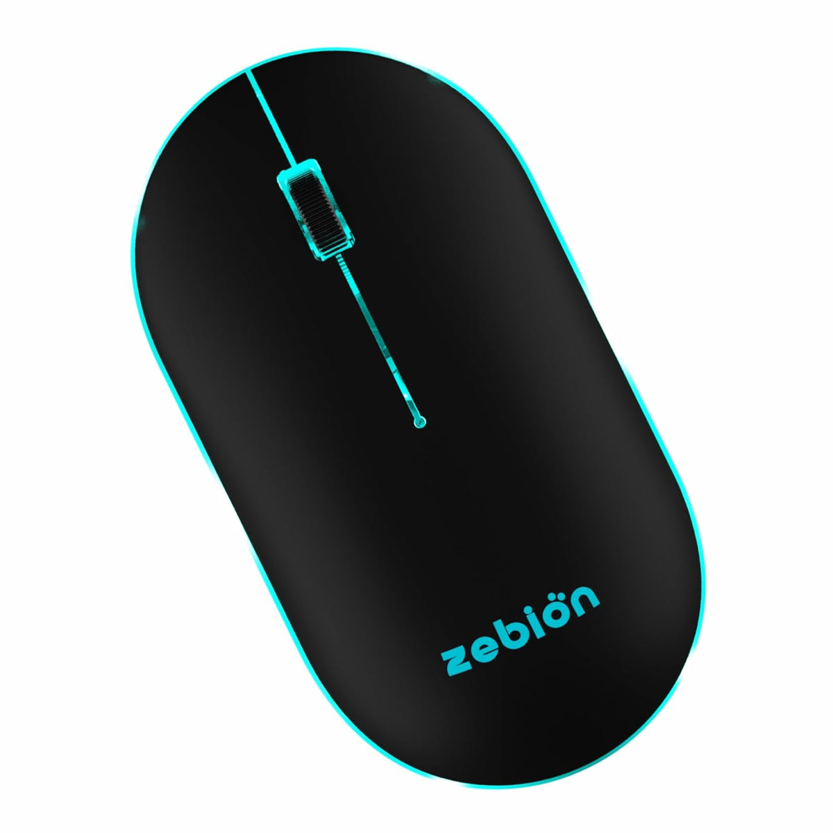 Zebion Connect–2 2.4GHz Wireless + Bluetooth Mouse (Dual connectivity), Connect up to 2 Devices, Rechargeable Battery, RGB Lights, Range 10m, Ergonomic Design for Laptop, Smartphone, Tablet