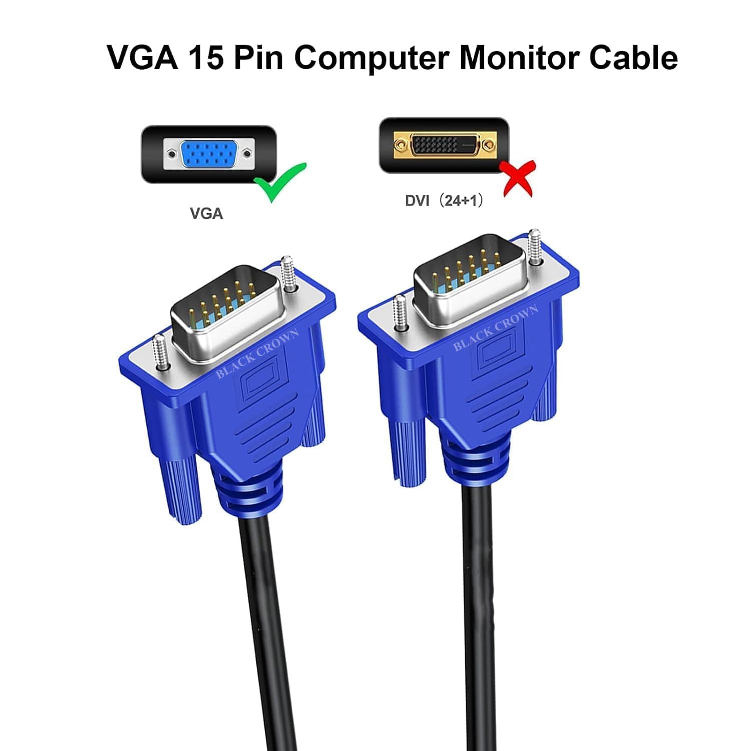 VGA Cable 3M 10FT 1080P Full HD VGA Male to Male Monitor Cable Black | PhoenixComputers.in