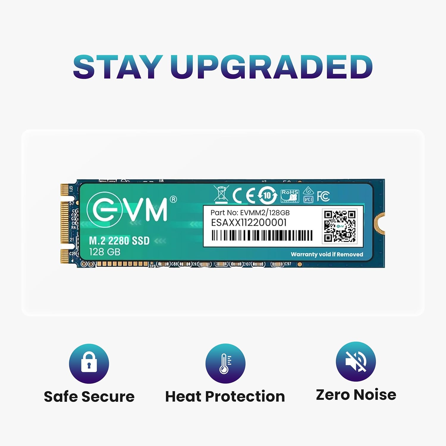 EVM 128GB M.2 SATA SSD 2280 | EVMM2/128GB | Up to 520MB/s Read | 370MB/s Write | 5-Year Warranty | PhoenixComputers.in