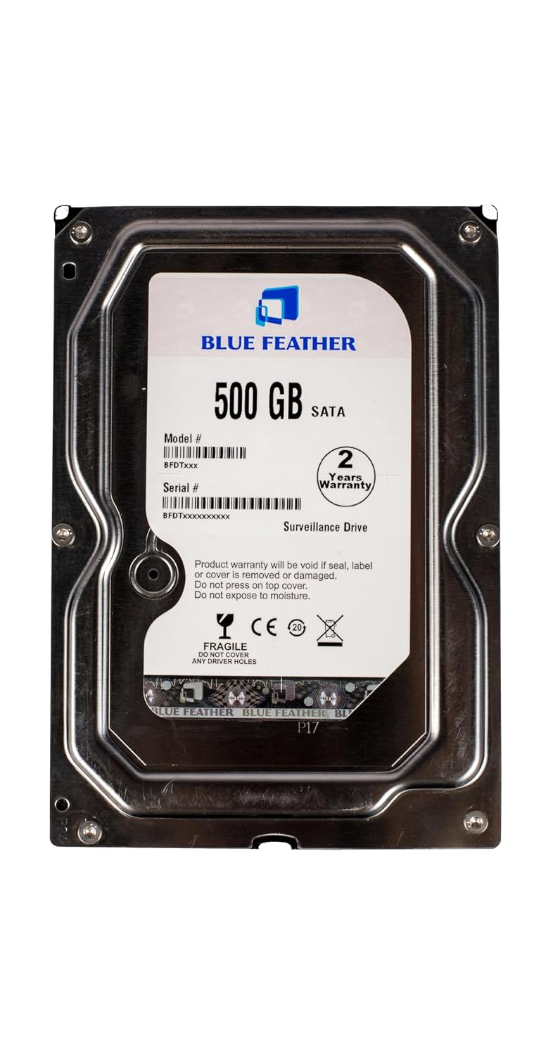 Blue Feather 500GB 3.5-Inch SATA Internal Hard Disk Drive for Desktop & CCTV Surveillance | BFDT50S | PhoenixComputers.in