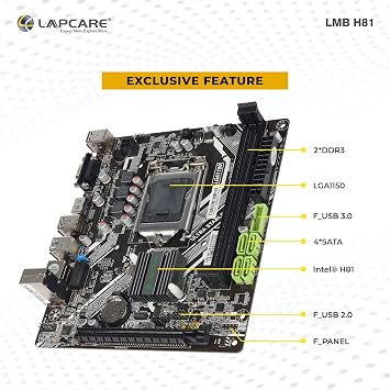 Lapcare H81 DDR3 Micro-ATX Motherboard | LGA 1150 | Supports Intel 4th Gen Processors | PhoenixComputers.in