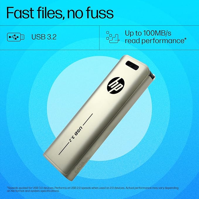 HP x796w 64GB USB 3.2 Flash Drive | High-Speed Metal Pen Drive | PhoenixComputers.in