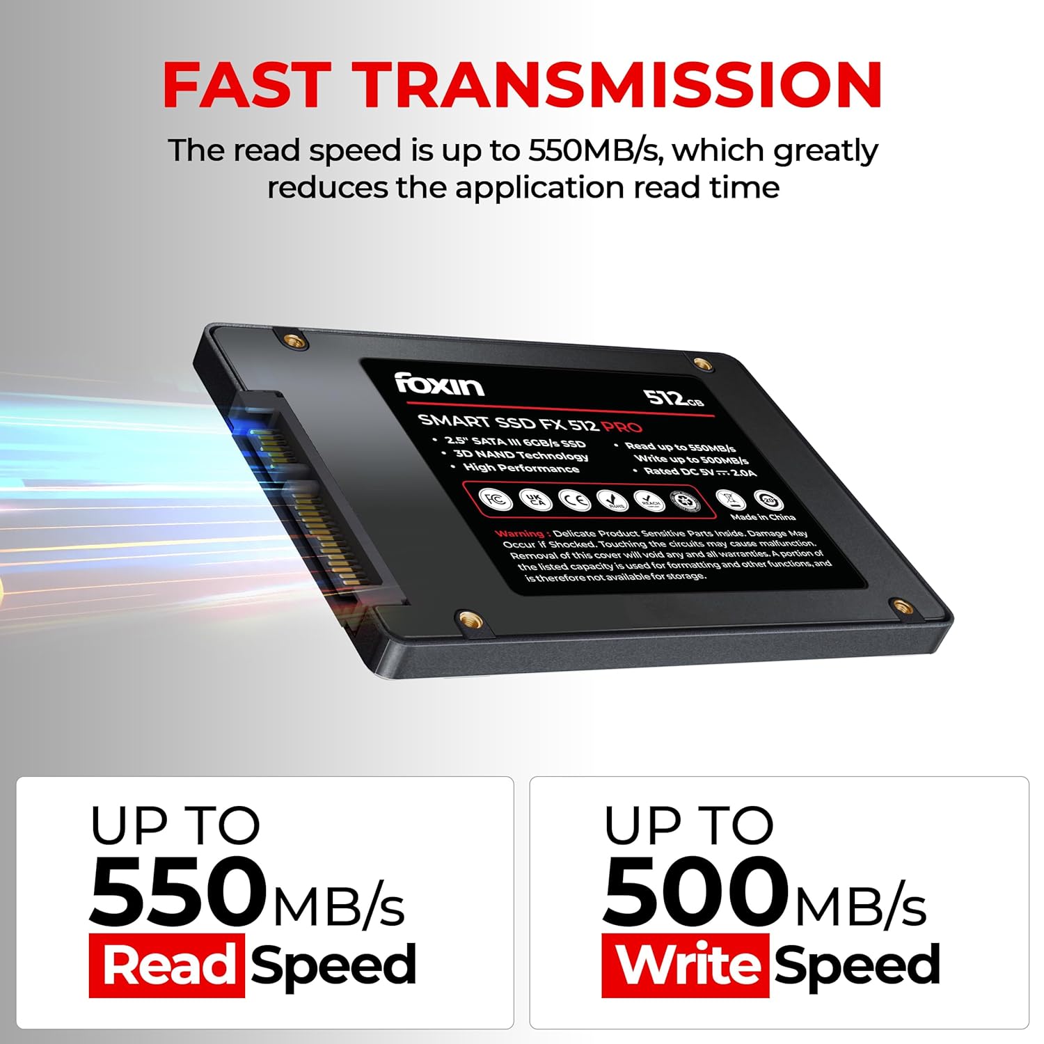 Foxin PRO 512GB 2.5 Inch SATA III Internal SSD | PhoenixComputers.in