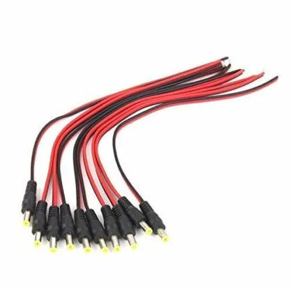 DC Power Male & Female Connector with Wire (Imported) | 5.5 x 2.1mm CCTV Power Connector | PhoenixComputers.in