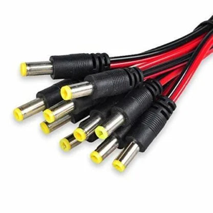 DC Power Male & Female Connector with Wire (Imported) | 5.5 x 2.1mm CCTV Power Connector | PhoenixComputers.in