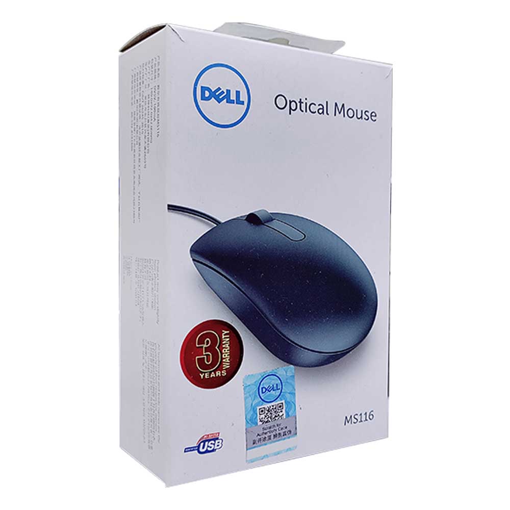 Dell MS116 USB Optical Mouse Black | PhoenixComputers.in
