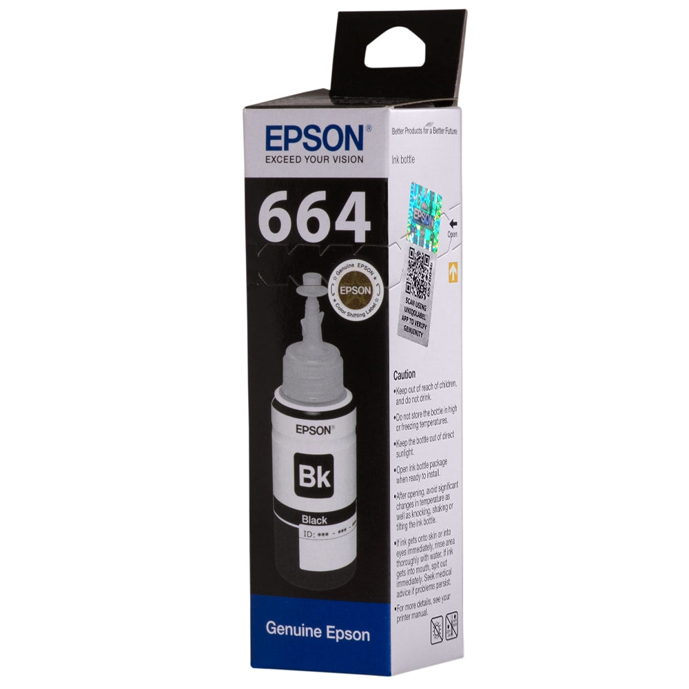 Epson 664 Black Ink Bottle Genuine EcoTank Printer Ink