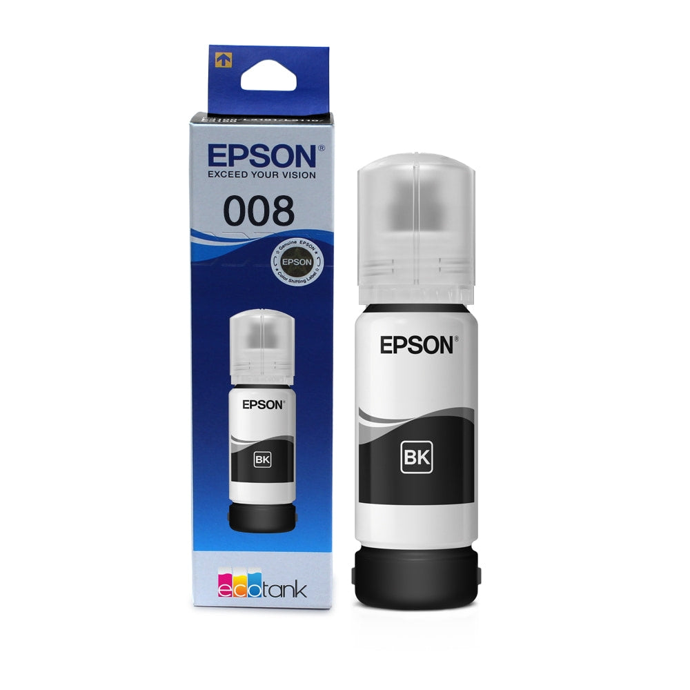 Epson 008 Black Ink Bottle Genuine EcoTank Printer Ink | PhoenixComputers.in