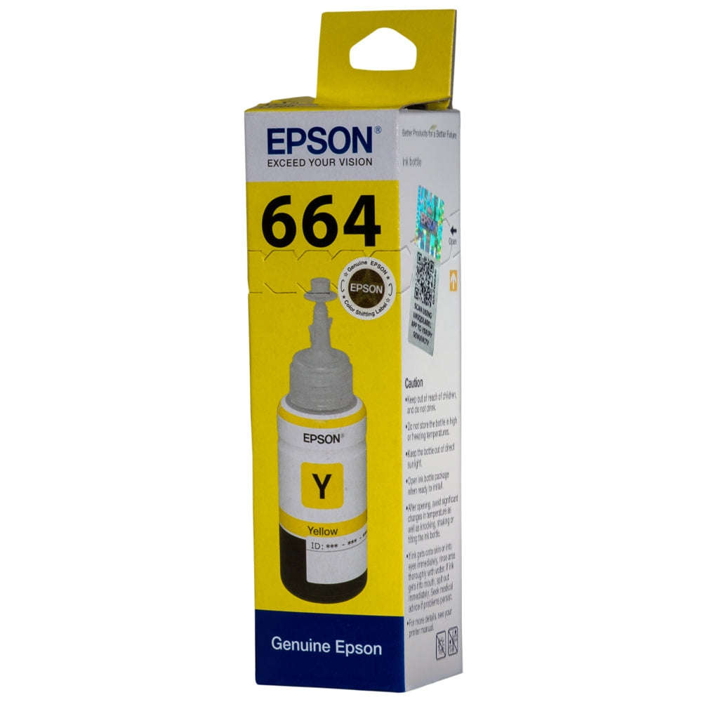 Epson 664 Yellow Ink Bottle Genuine EcoTank Printer Ink