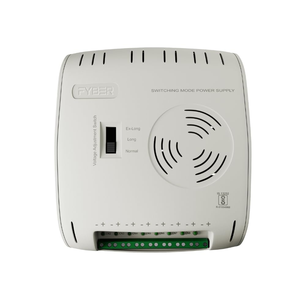 FYBER 12V 8 Channel CCTV SMPS Power Supply | Independent Output Power Supply for HD Analog CCTV Cameras | PhoenixComputers.in