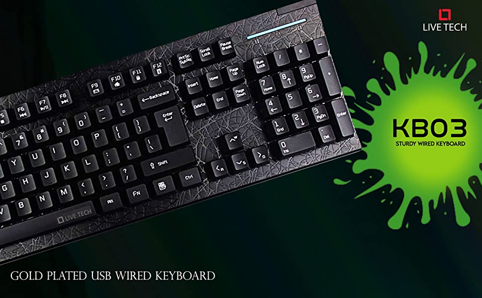 Live Tech KB03 Pro Gaming Keyboard | USB | Full-Size Membrane | Anti-Ghosting | PhoenixComputers.in