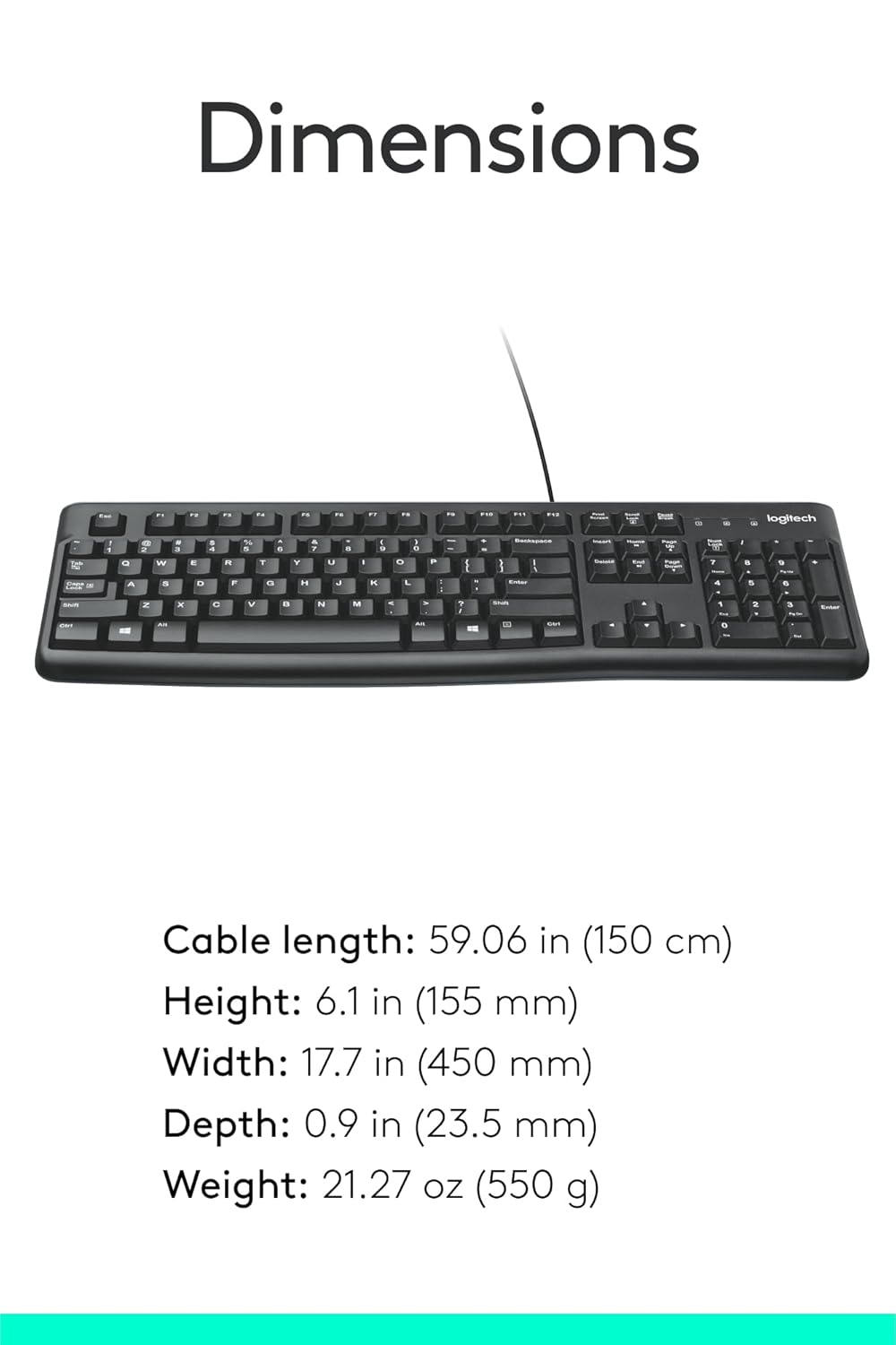 Logitech K120 Wired USB Keyboard | Full-Size | Spill-Resistant | PhoenixComputers.in