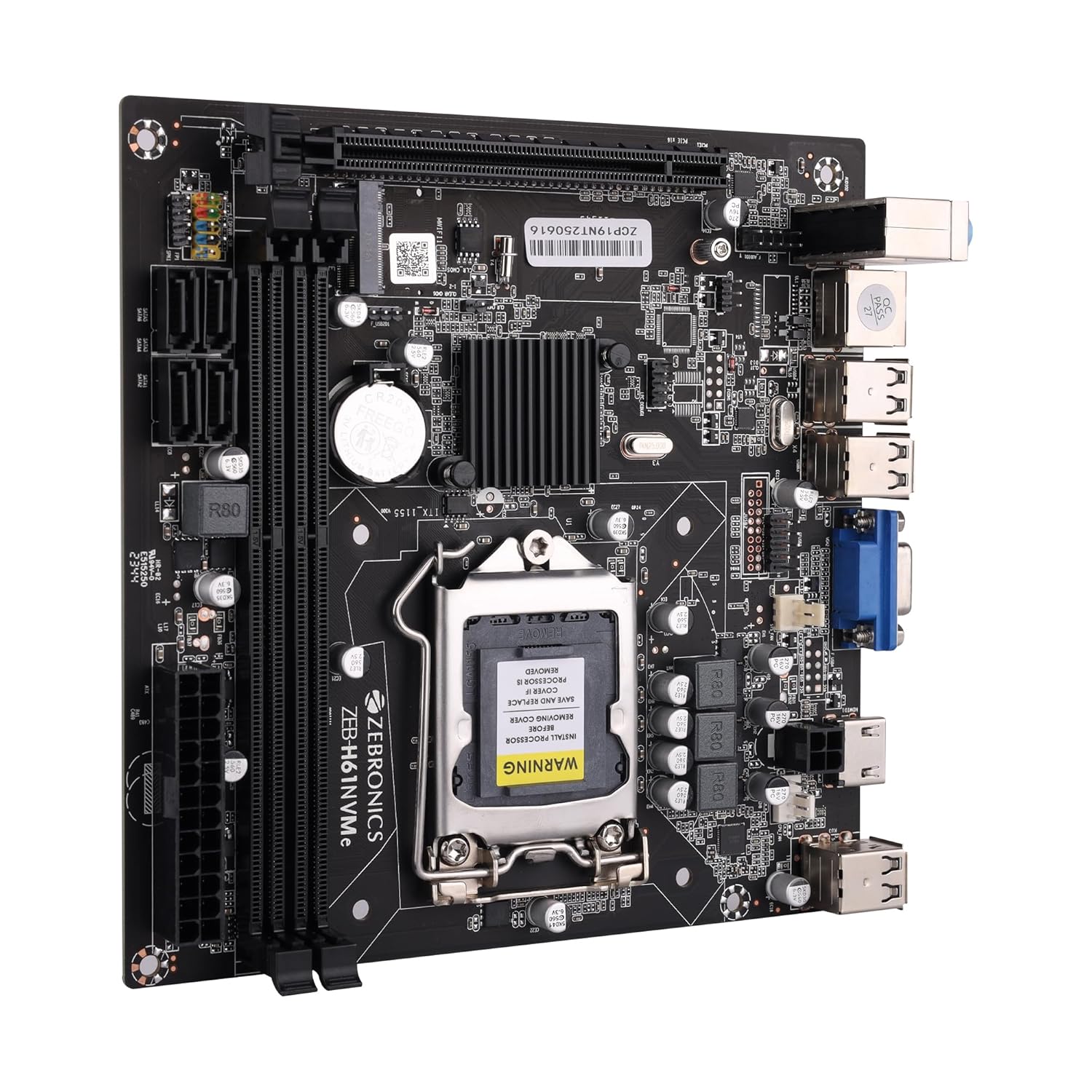 ZEBRONICS H61-NVMe Micro-ATX Motherboard | LGA 1155 | Supports Intel 2nd & 3rd Gen Processors | M.2 NVMe | DDR3 | PhoenixComputers.in