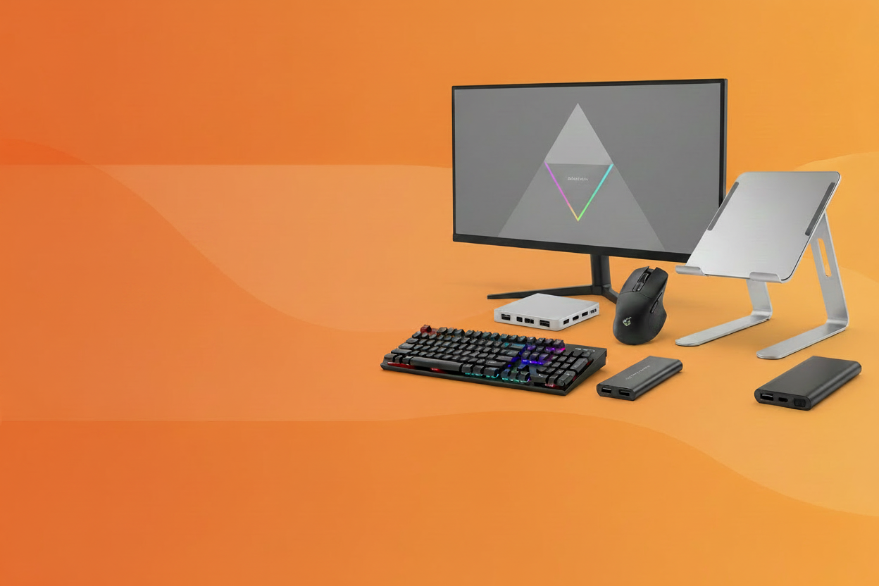 Computer Accessories Orange Banner - No Text